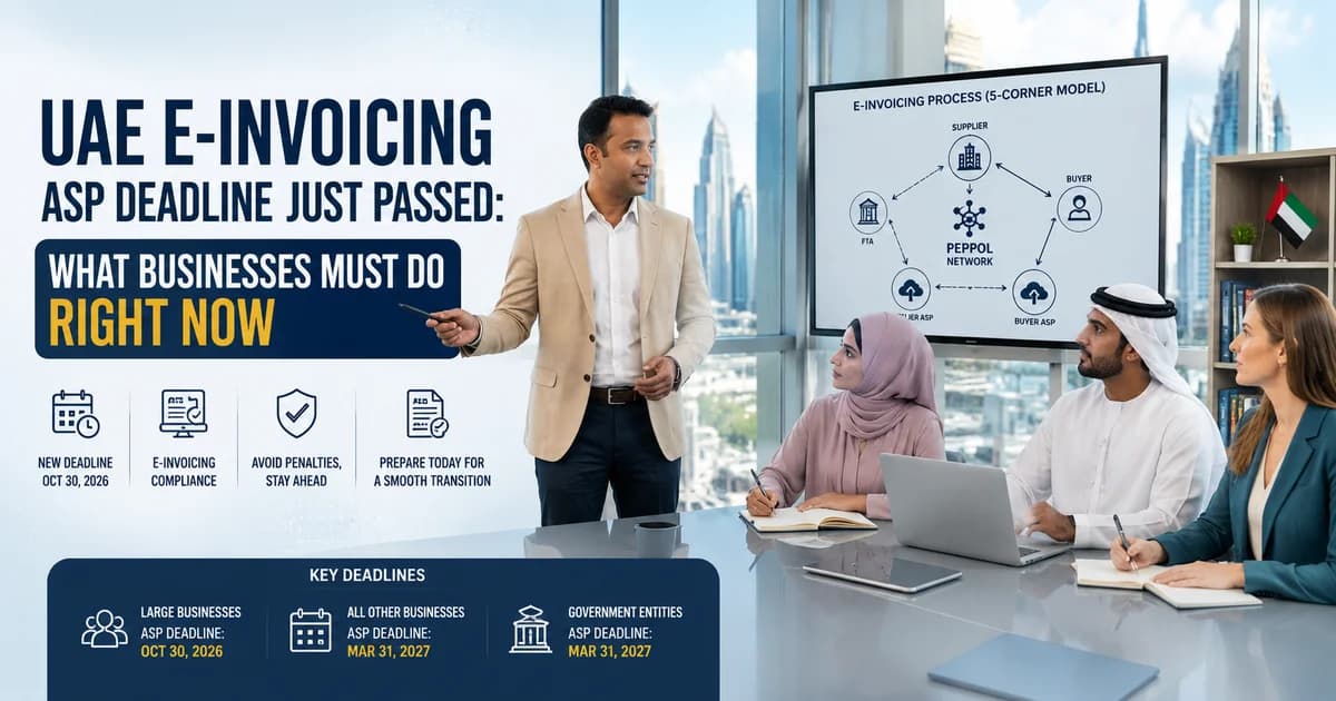 UAE E-Invoicing ASP Deadline Just Passed: What Businesses Must Do Right Now