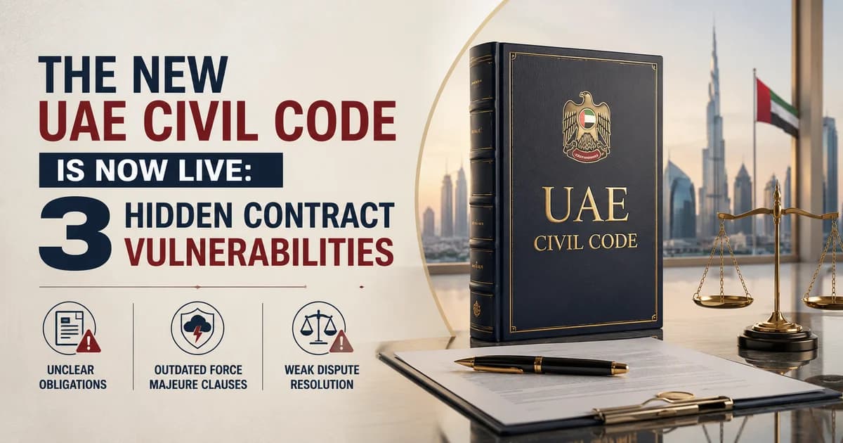 The New UAE Civil Code Is Now Live: 3 Hidden Contract Vulnerabilities