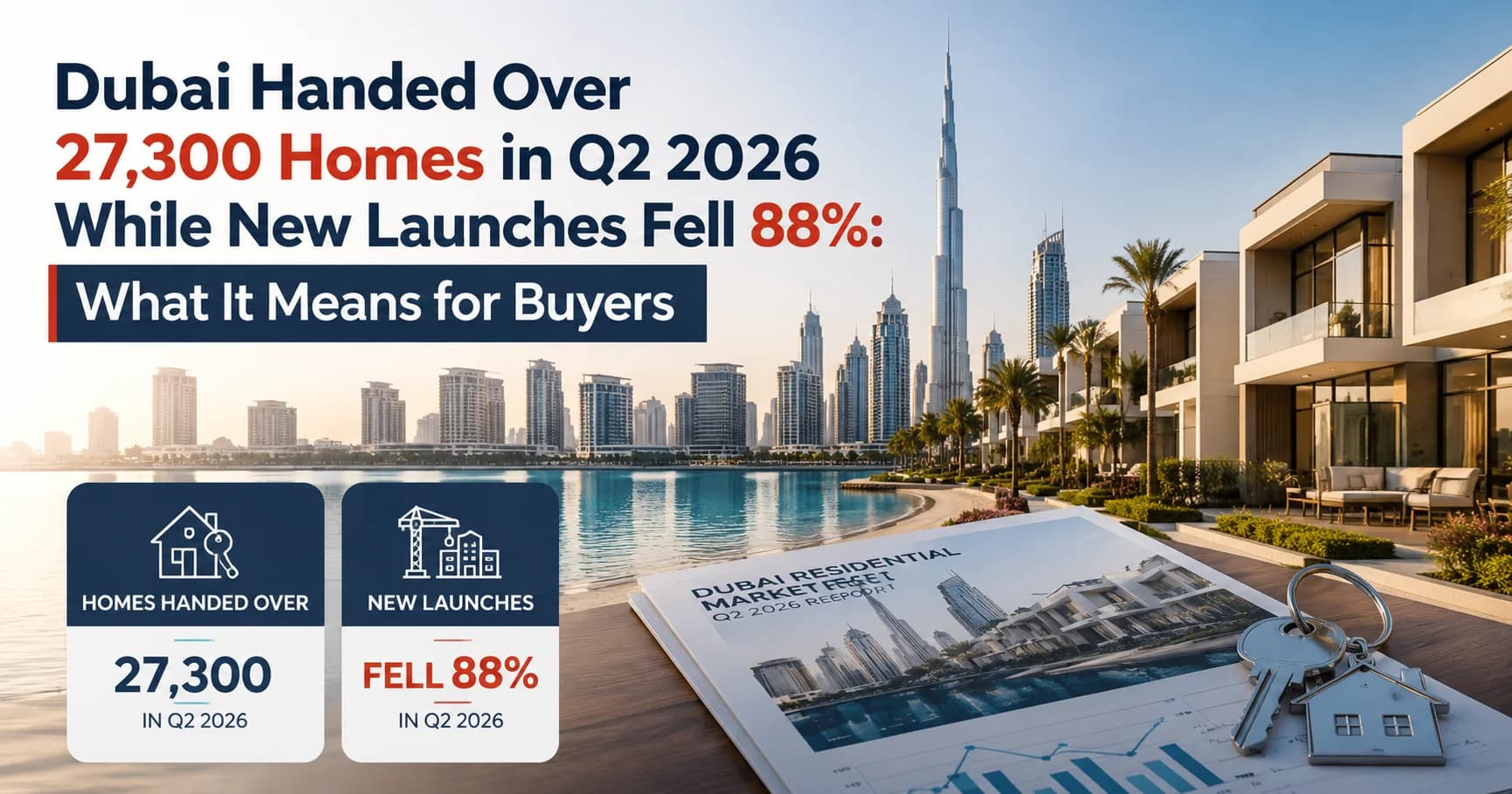 Dubai Handed Over 27,300 Homes in Q2 2026 While New Launches Fell 88%: What It Means for Buyers